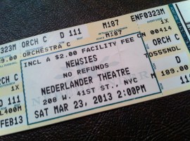 Newsies ticket